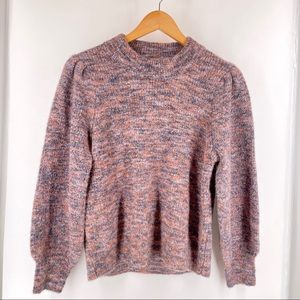Madewell Eaton Space Dye Puff Sleeve Sweater M